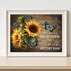 Sunflower Butterfly And Text - 11CT Stamped Cross Stitch - 50*40cm