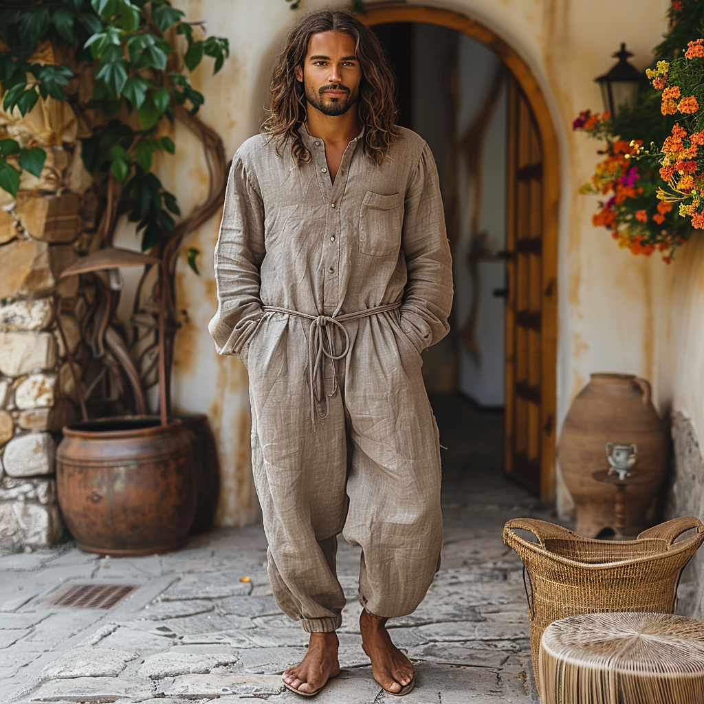 Linen Casual Jumpsuit-inspireuse