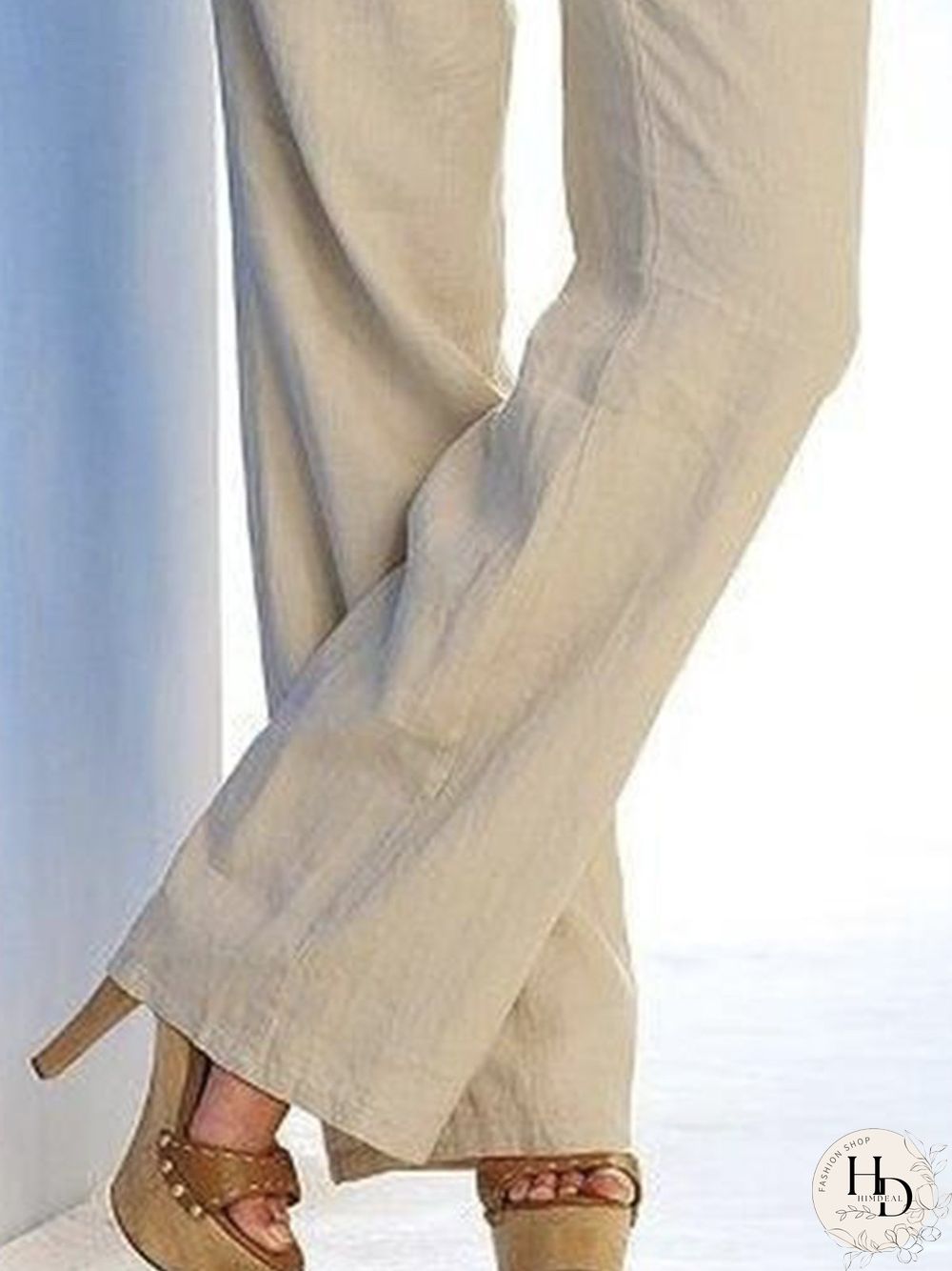 Plain Pockets Plus Size Casual Pants