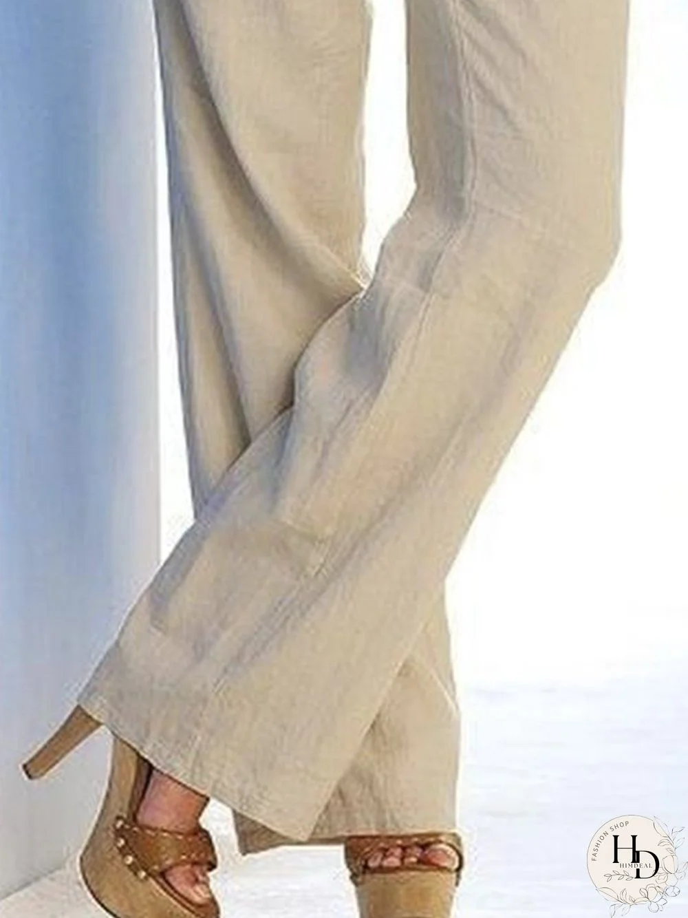 Plain Pockets Plus Size Casual Pants