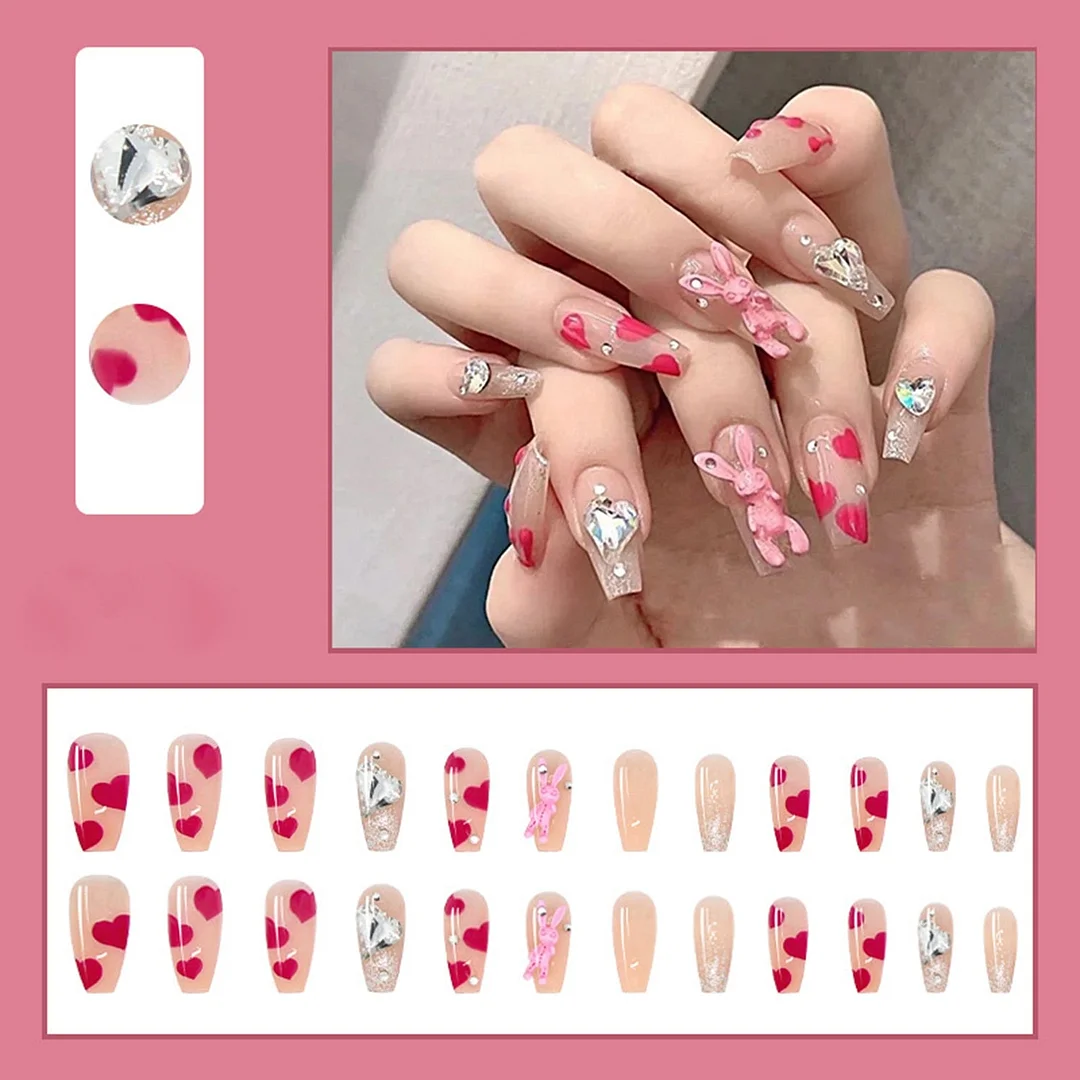 Long Coffin False Nails Aurora Butterfly with designs French Ballerina fake Nails wearable nail stickers Full Cover Nail Tips-Nail Inspo