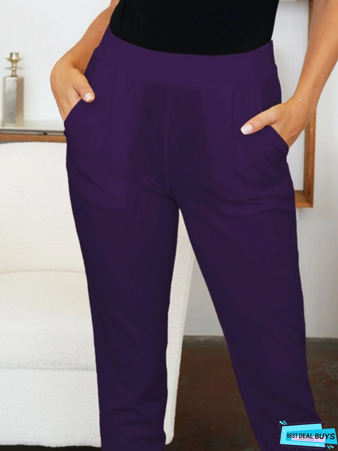 Pocketed High Waist Skinny Pants