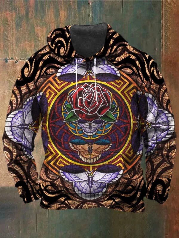 Unisex Skull Print Heavyweight Hoodies