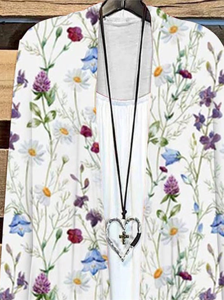 Women Half Sleeve V-neck Solid Color Dress