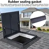 [US Local Warehouse] Roof Hatch Skylight Roof Caps Aluminum Frame Galvanized Sheet 80x80cm with Switch Type Handle Loft Ventilation Roof Access Hatch Cover Plate Rooftop Hatch Cover Plate for Wellhead Lid/Cellar Cover