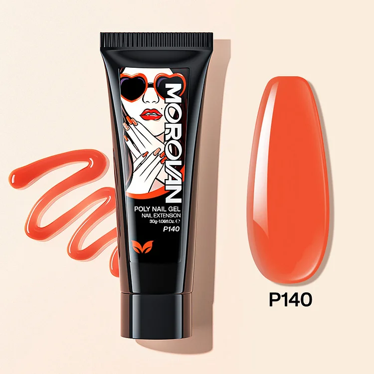 Crimson Orange Poly Nail Gel 30ml