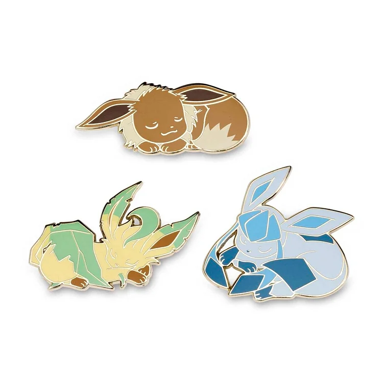 Eevee, Leafeon & Glaceon Pokémon Pins (3-Pack)