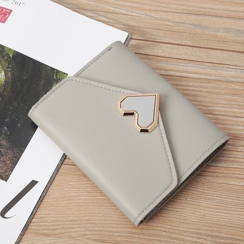 3 Pieces Retro Three-Fold Heart-Shaped Buckle Wallet