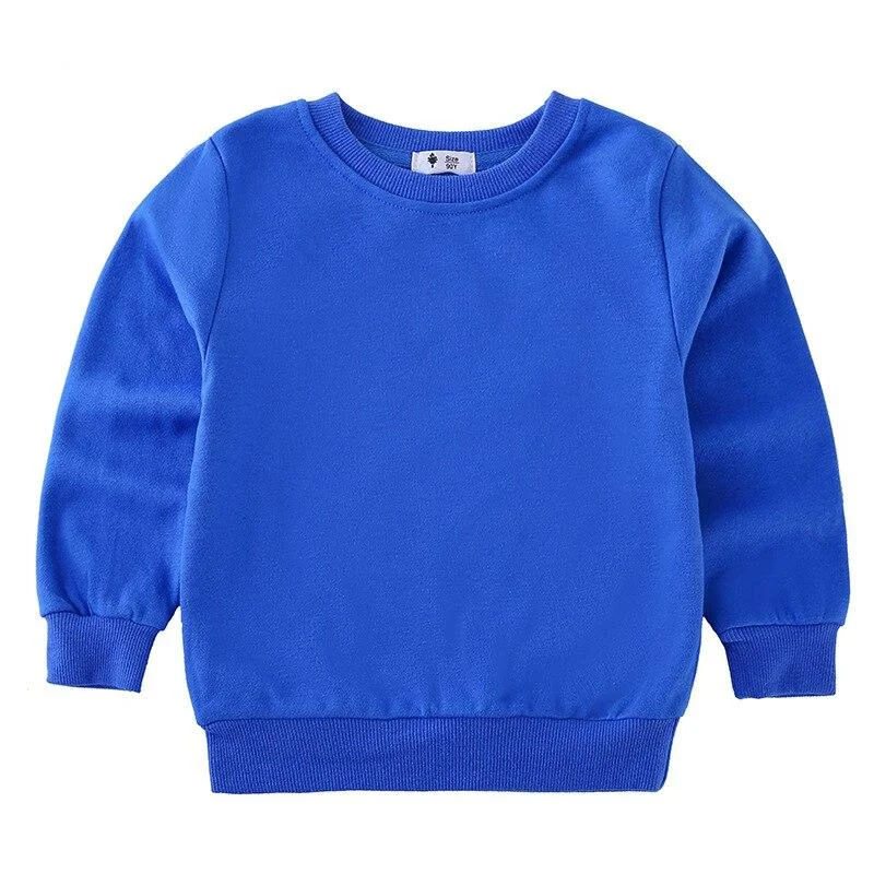 2-8T Toddler Kid Baby Boy Girl Spring Clothes Pullover Top Long Sleeve Sweatshirt Casual Plain Candy color Hoodies Sweet Outfit
