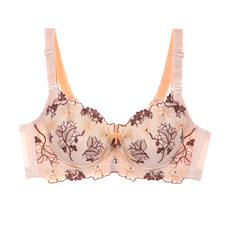 Hot Fashion Lady Women's padded bra Underwire Deep-V Sexy Embroidered Side Support Push Up Bra Underwear