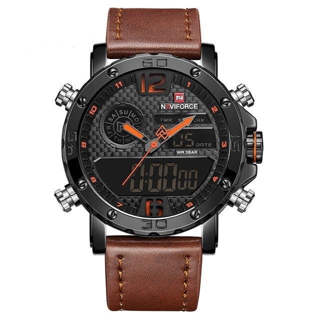 Marines Leather Military Watch