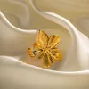 Large Blooming Golden Flower Open Ring
