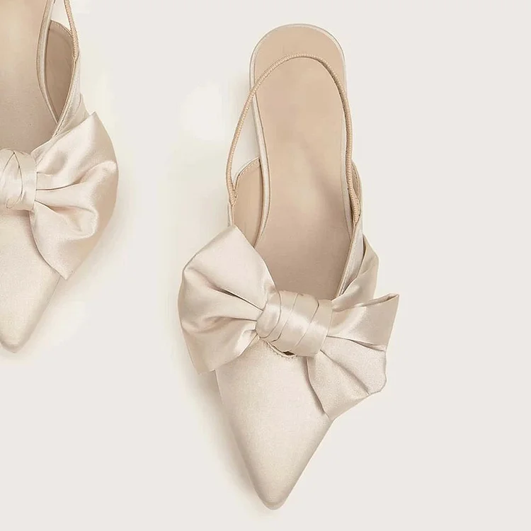 Asos design lips bow slingback ballet flats hot sale in ivory