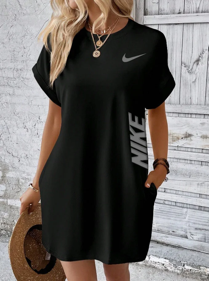 NIKE2025 wiosna i lato nowa luźna sukienka