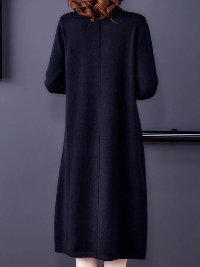 Fashion Sweater Mid-length Knitted Dress