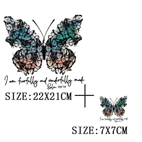 Beautiful Butterfly Thermal Sticker On T-shirt DIY Washable Iron On Hoodies Funny Design On Clothes Patches Appliqued Decoration