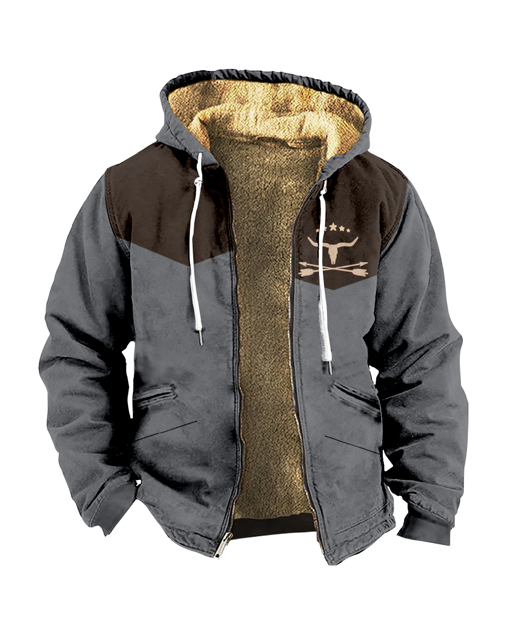 Suitmens Yellowstone style Fleece Hooded Jacket 0050