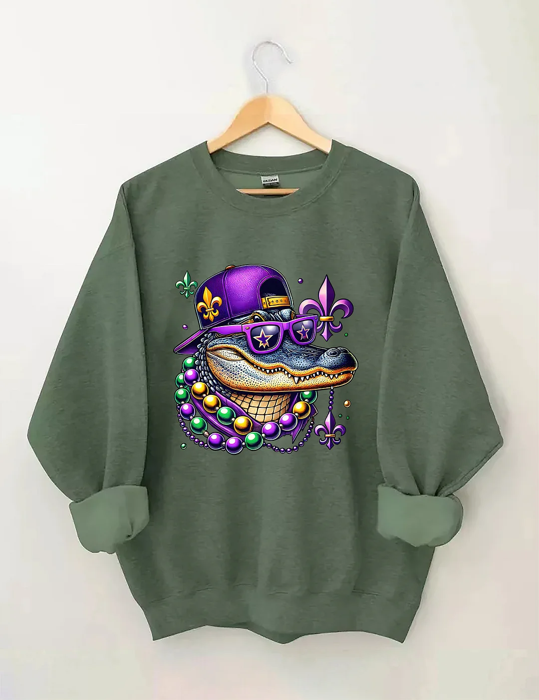 Mardi Gras Crocodile Sweatshirt