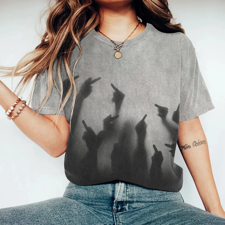 Wearshes Reflection Of Many People Giving Middle Fingers T-Shirt