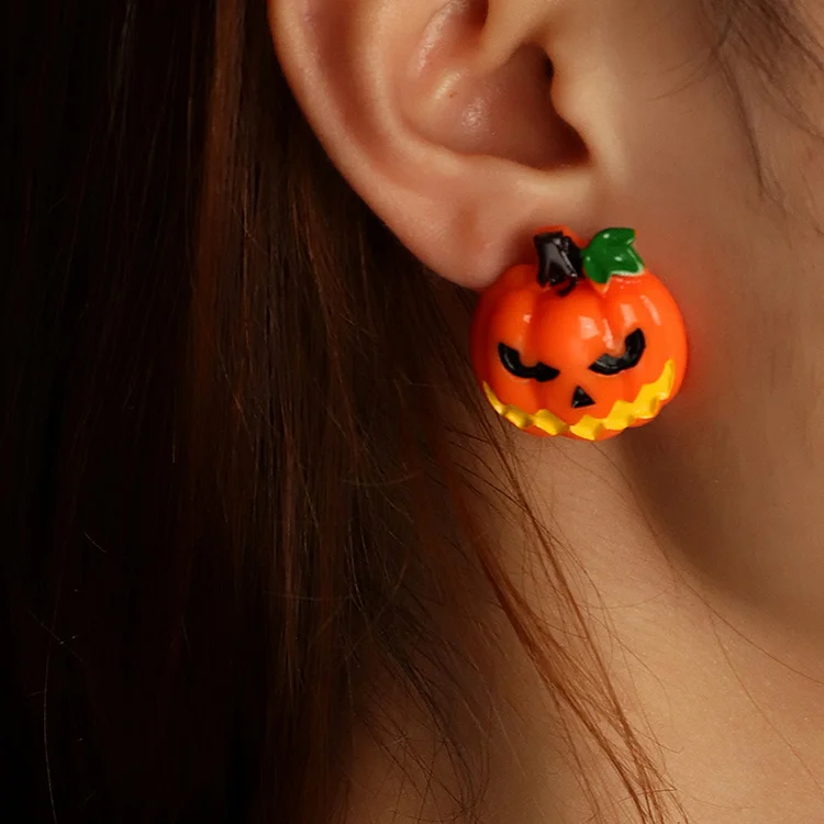 Halloween Plastic Bat Ghost Pumpkin Death Earrings