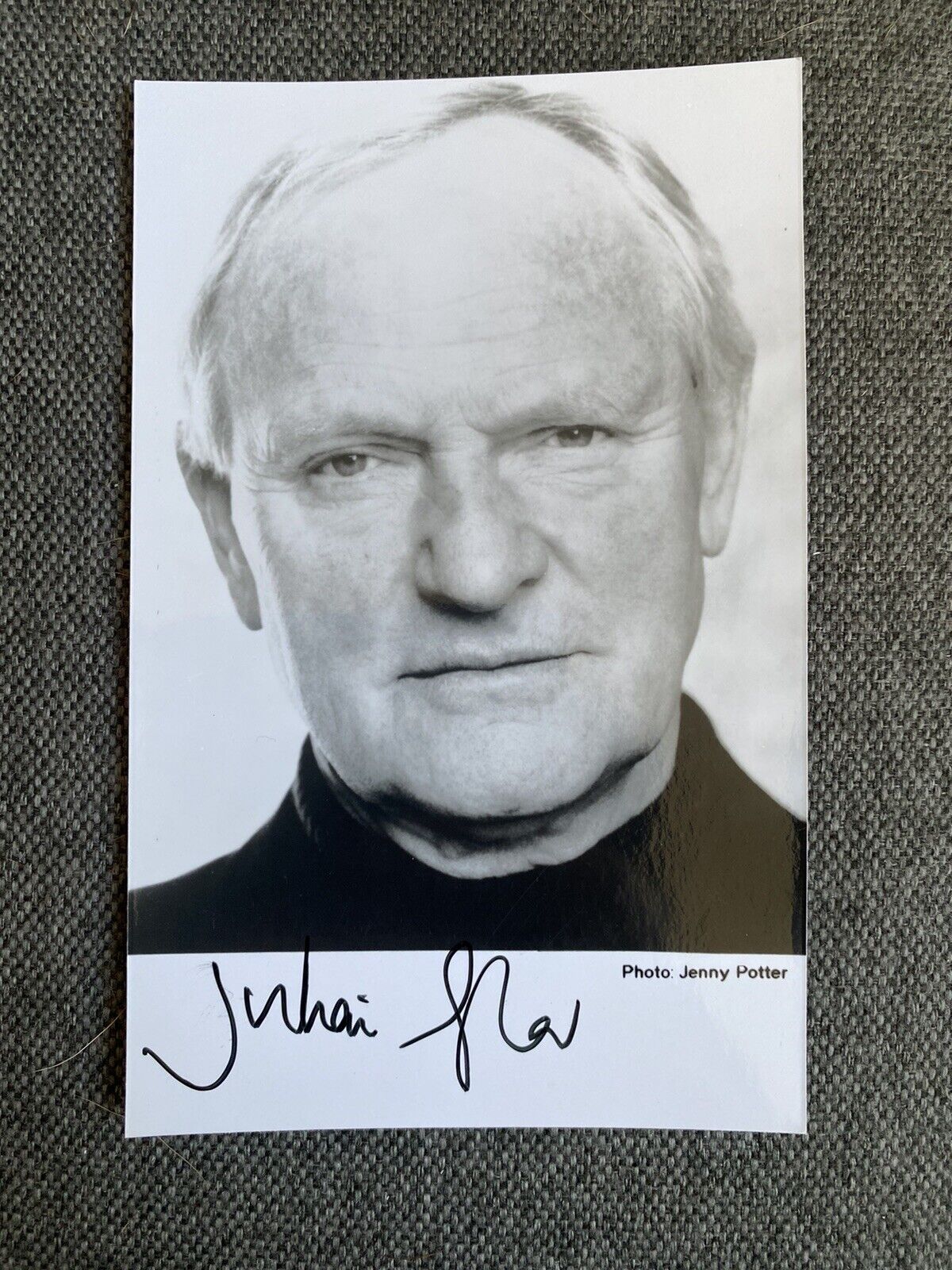 Julian Glover Autograph on The Photo Poster painting 9 X 14 CM Autographed