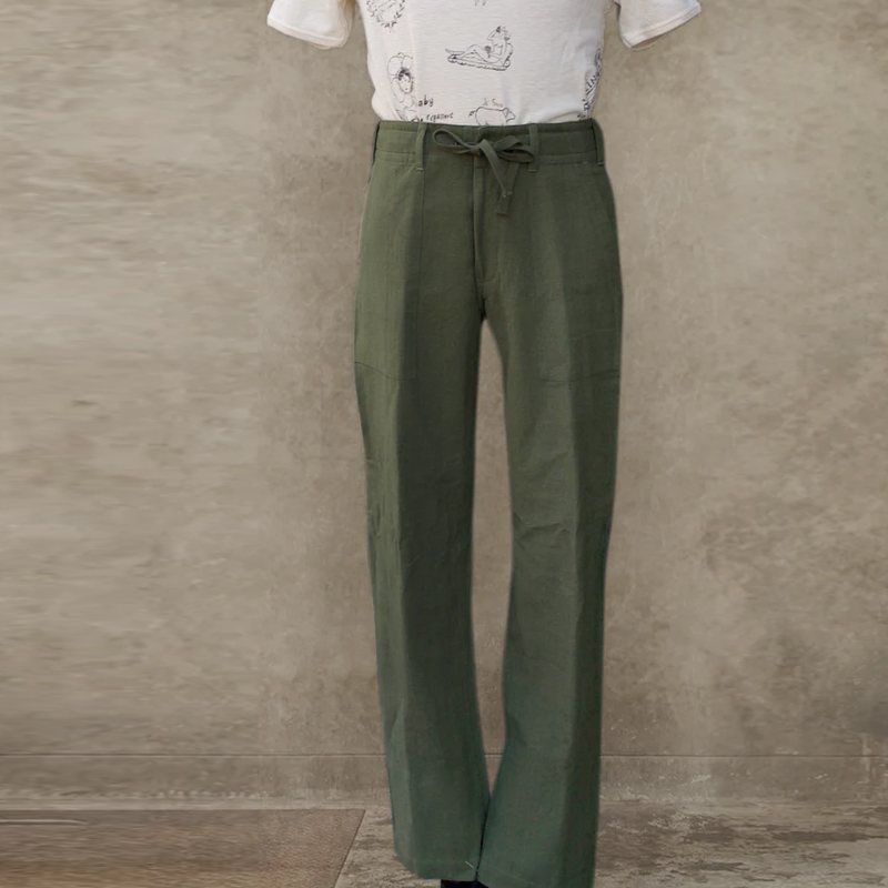 Men's Hand-woven Cotton Canvas Loose Straight Pants