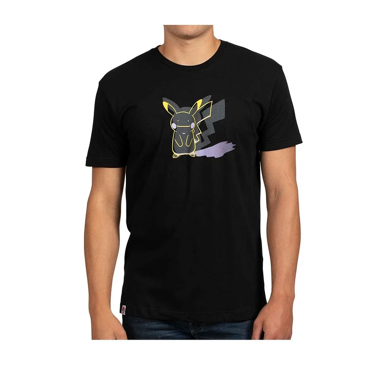 Ditto As Pikachu Black Relaxed Fit Crew Neck T-Shirt - Adult