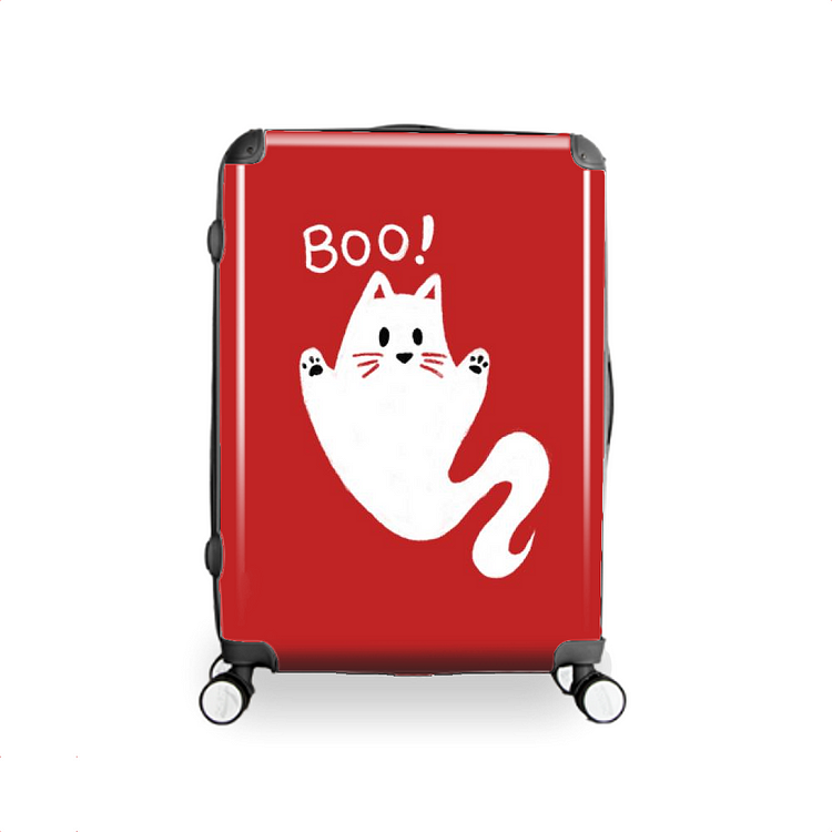 Spooky Cat Ghost, Halloween Hardside Luggage