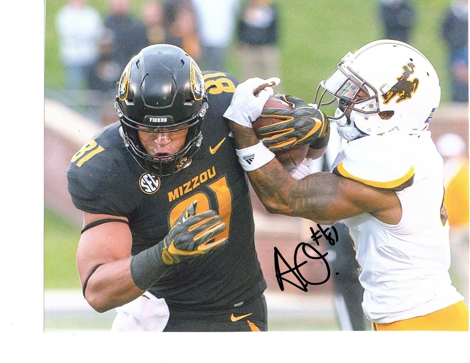 Al Okwuegbunam Missouri Tigers Signed autographed 8x10 football Photo Poster painting TOP TE!!