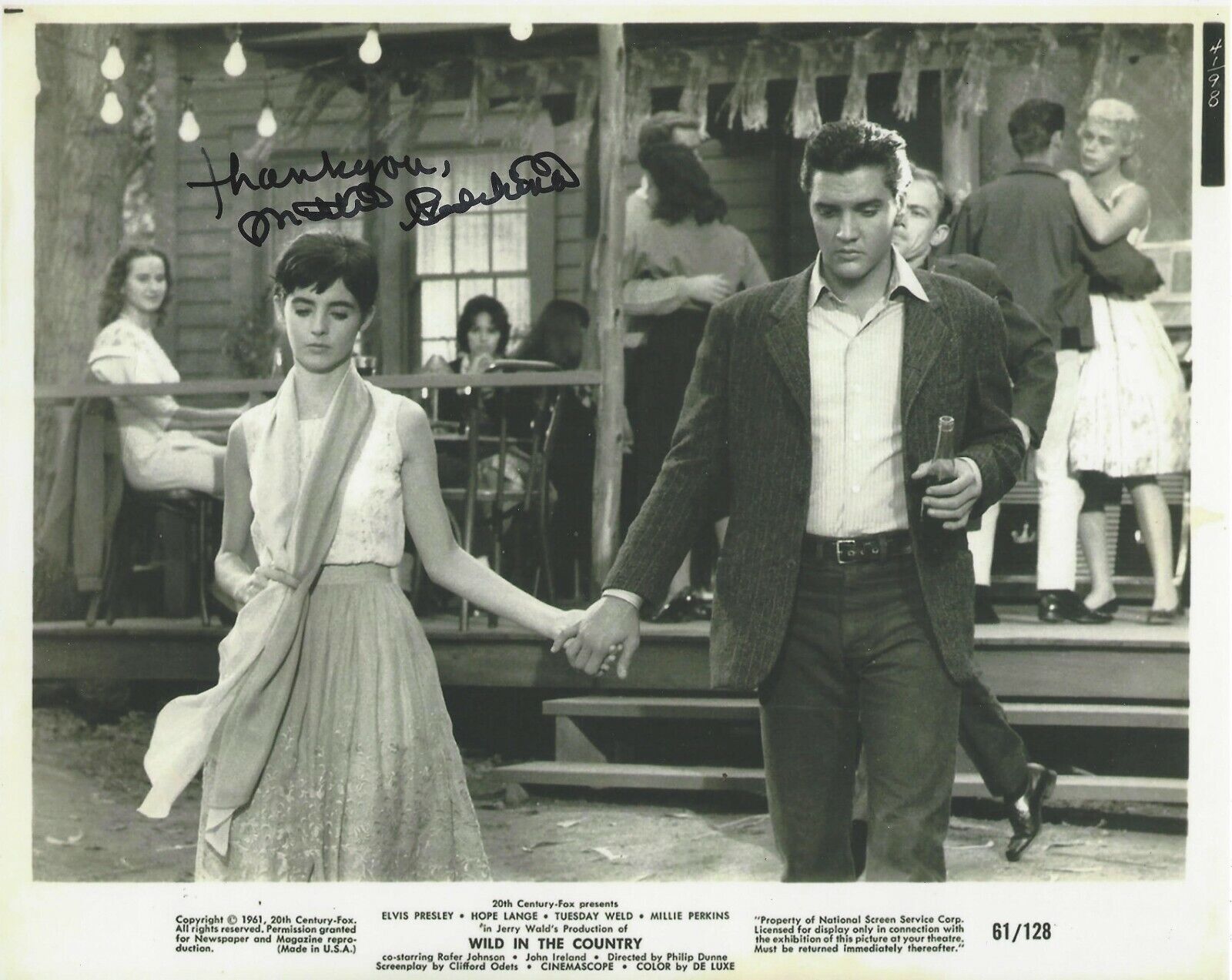 MILLIE PERKINS SIGNED WILD IN THE COUNTRY 8x10 Photo Poster painting B COA ACTRESS ELVIS PRESLEY