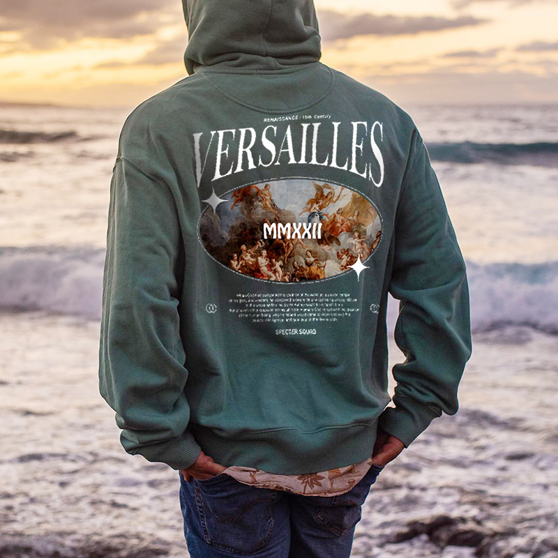 Casual Retro Oil Painting Print Hoodie