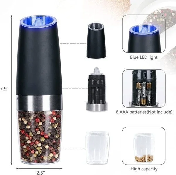 🔥 HOT SALE 50% OFF 🔥 Automatic Electric Gravity Induction Salt and Pepper Grinder