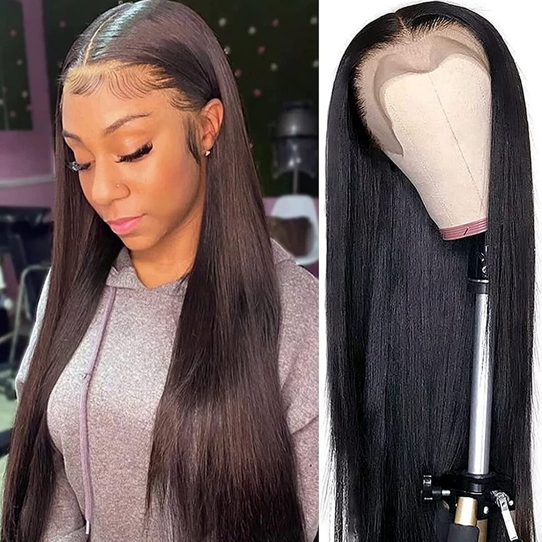 Cheap Transparent Lace Front Human Hair Wigs For Women Straight Lace Front Wig Brazilian Virgin Tpart Hd Lace Frontal Wig 30 In US Mall Lifes