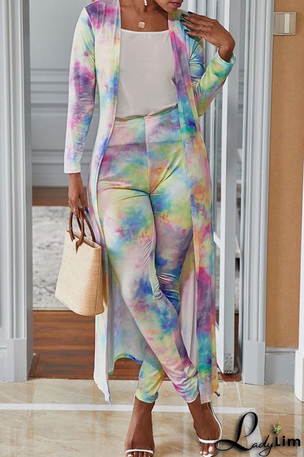 Camouflage Fashion Casual Street Vacation Print Printing cardigan Plus Size Two Pieces