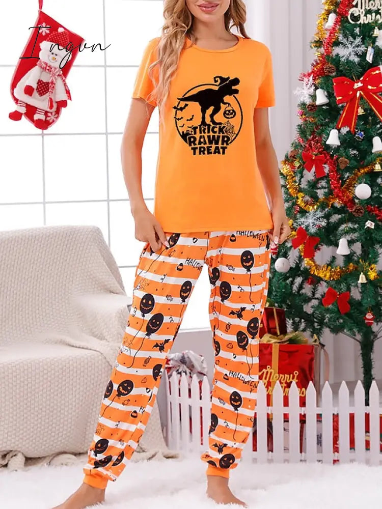 Ingvn - Women’s Pajamas Sets Animal Letter Simple Casual Comfort Home Christmas Halloween