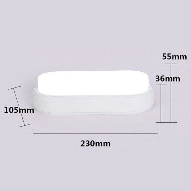 12W 15W LED Waterproof Ceiling Lights Ultra-thin Elliptic Lamps For Balcony Living  Room Kitchen Aisle