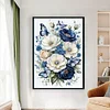 (US Only)Full Embroidery cotton Thread 11CT Printed Flower Cross Stitch Kit 40x60cm