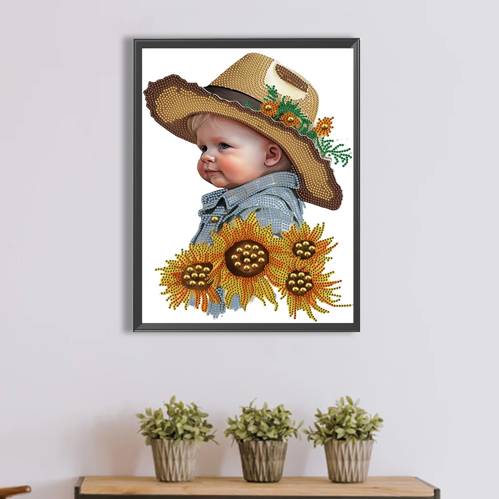 Diamond Painting - Partial Special Shaped Drill - Cowboy Kid(Canvas|30*40cm)