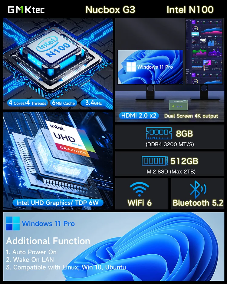 NucBox G3--Most Cost-Effective Mini PC With Intel N100 Processor