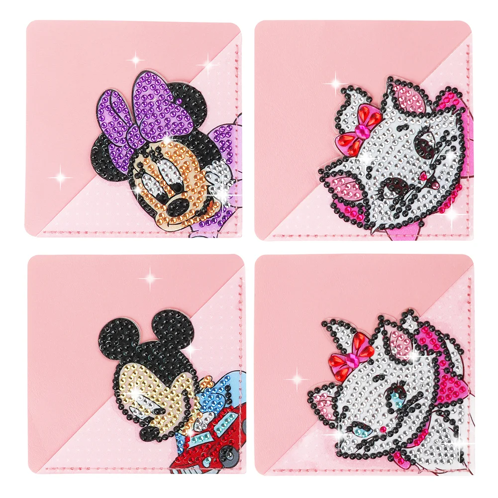 4pcs DIY Mickey Mouse Diamond Painting Bookmark Corner Bookmark for Book Lovers