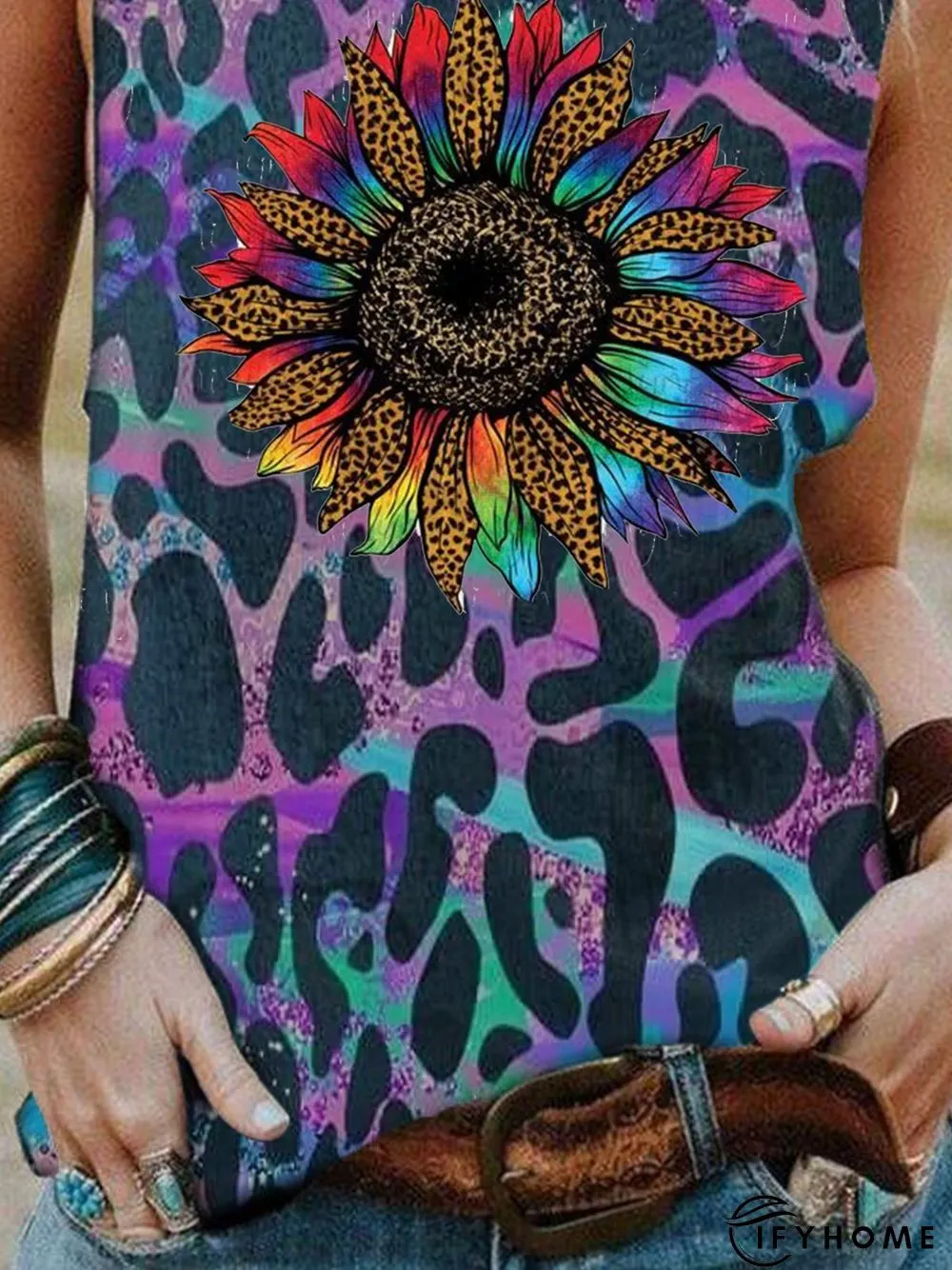 Crew Neck Floral Shirts & Tops | IFYHOME