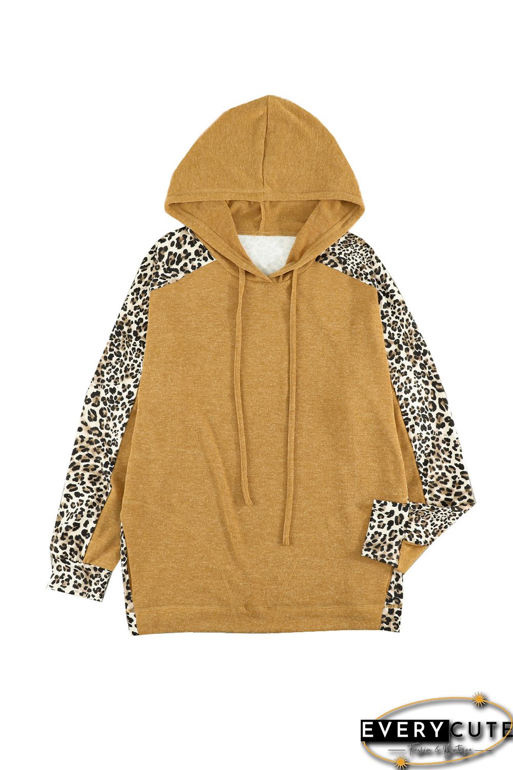 Leopard Patchwork Pullover Hoodie