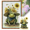 Frog And Sunflower- 18CT Stamped Cross Stitch 20*30cm/7.87*11.81in