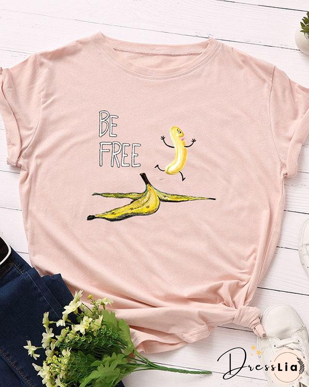 Be Free Print Short Sleeve T-Shirt