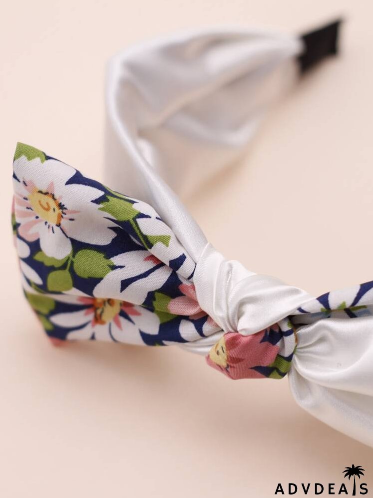 Floral Print Bow Headband