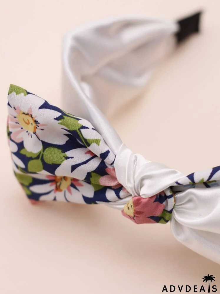 Floral Print Bow Headband