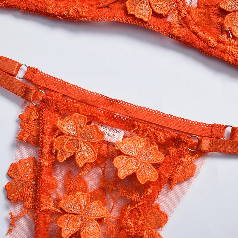 Billionm Sexy Lace Lingerie Set Floral See Through Bra Panty Nightwear Transparent Pink Underwear Women Embroidery Sheer Under Wear Sex