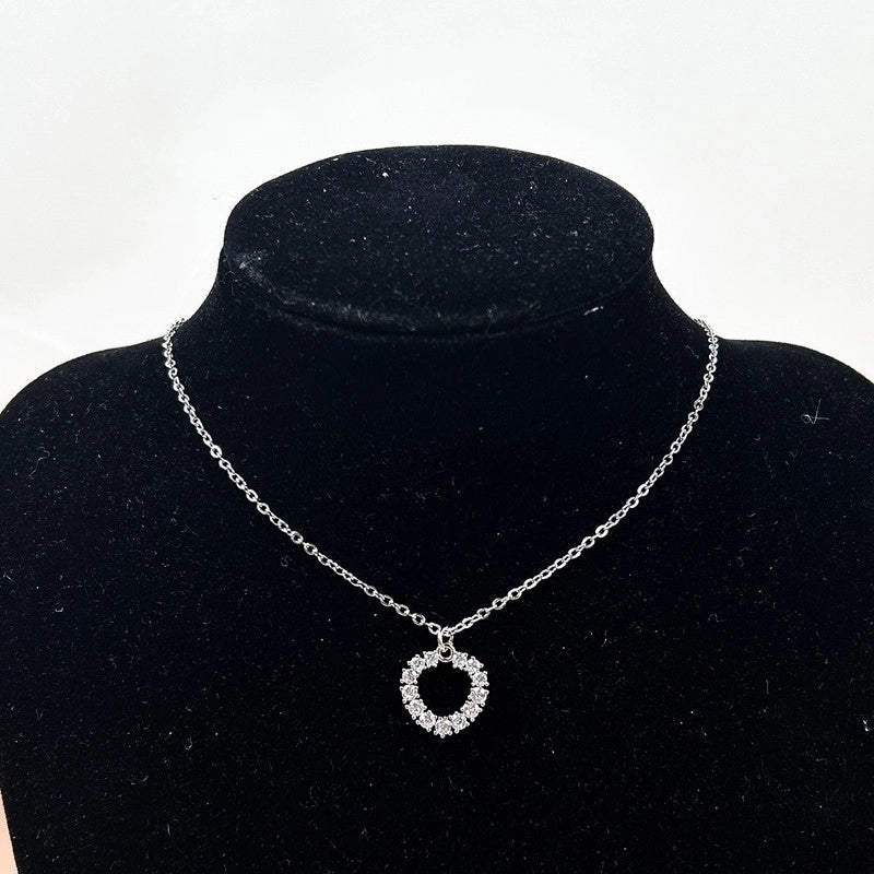 Casual Minimalist Flower Bow Knot Titanium Steel Plating Inlay Zircon Necklace
