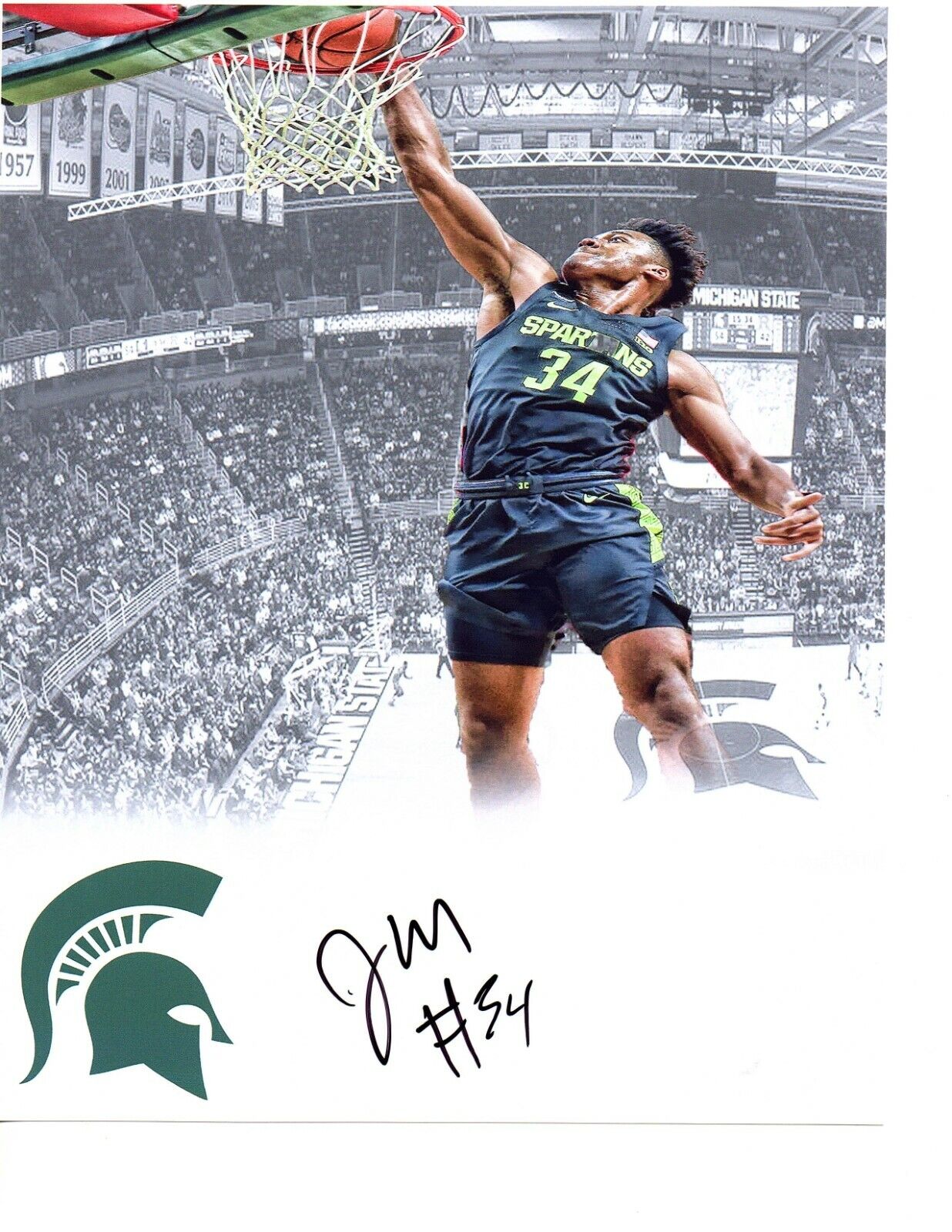 Julius Marble Michigan State Spartans autographed signed 8x10 Photo Poster painting edit MSU b