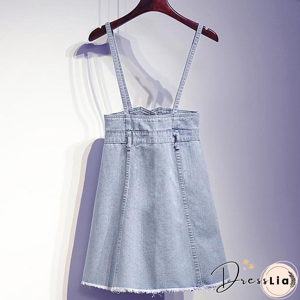 Sweet Chiffon Tee+Denim Skirt P15755